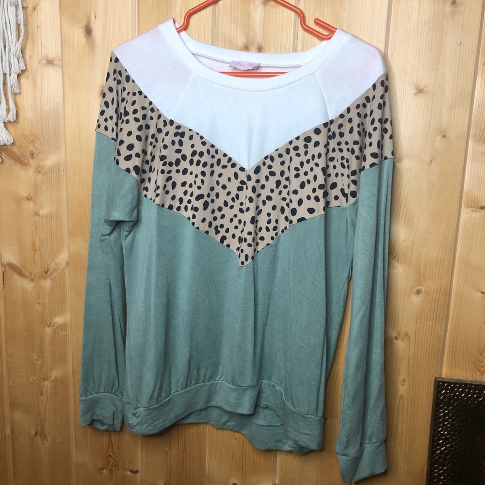 Pink lily long sleeve top